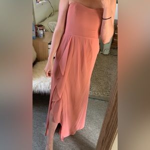 never worn. Still has tags on it. Color is Sedona from David’s bridal.